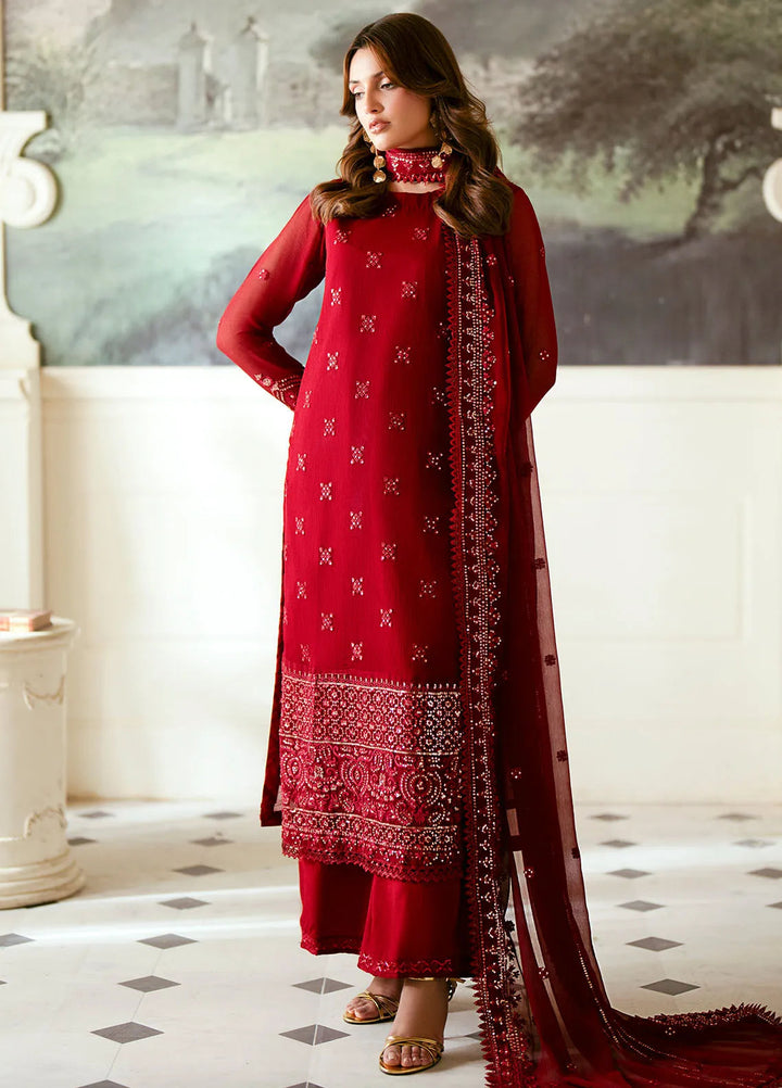 Elinor by Sahane Embroidered Chiffon Suits Unstitched 3 Piece SNE24EL EL-1804 Roselyn - Formal Collection