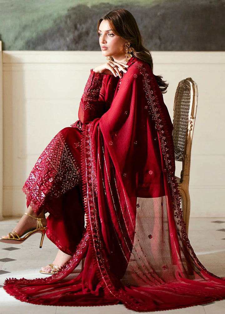 Elinor by Sahane Embroidered Chiffon Suits Unstitched 3 Piece SNE24EL EL-1804 Roselyn - Formal Collection