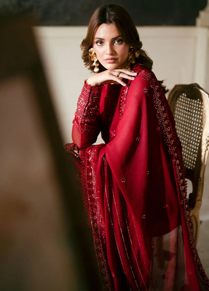 Elinor by Sahane Embroidered Chiffon Suits Unstitched 3 Piece SNE24EL EL-1804 Roselyn - Formal Collection