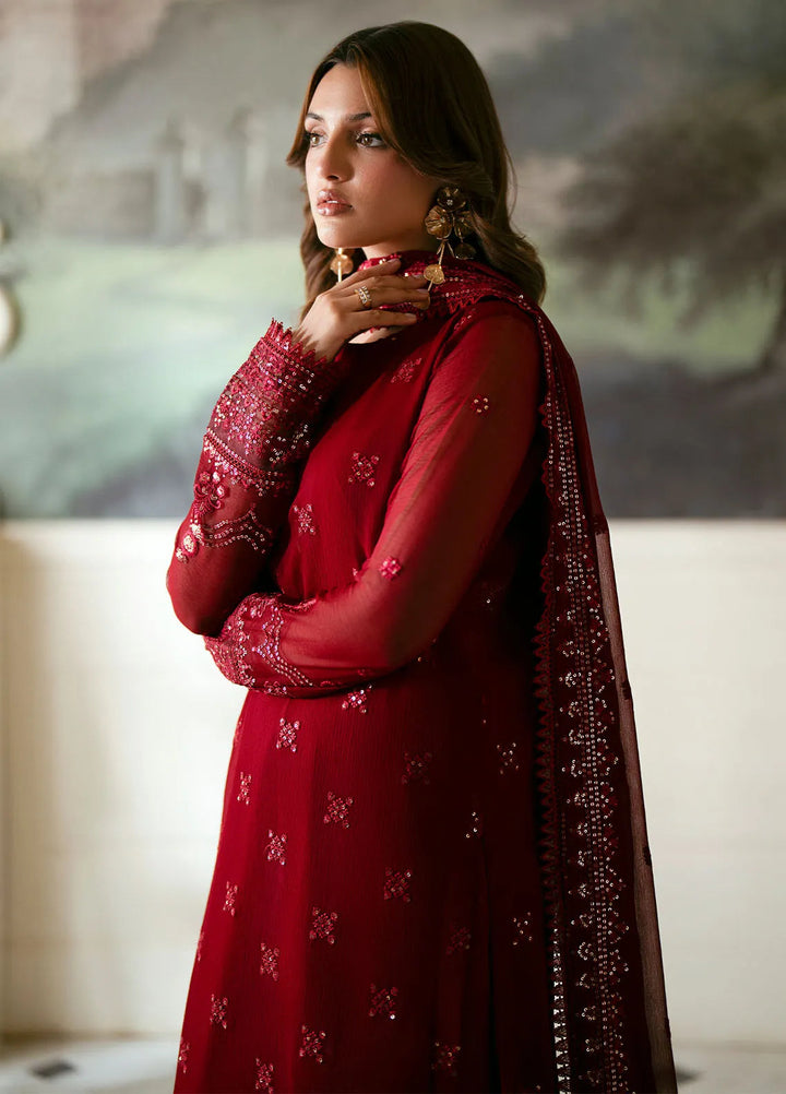 Elinor by Sahane Embroidered Chiffon Suits Unstitched 3 Piece SNE24EL EL-1804 Roselyn - Formal Collection
