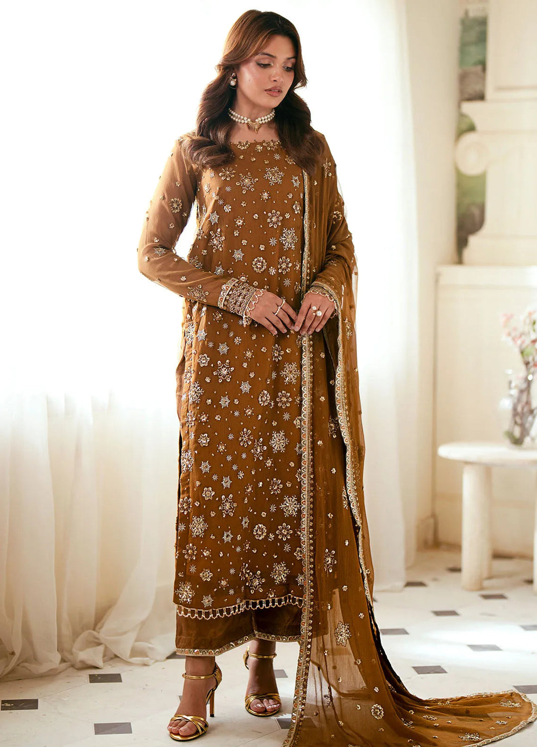 Elinor by Sahane Embroidered Chiffon Suits Unstitched 3 Piece SNE24EL EL-1805 Mirella - Formal Collection