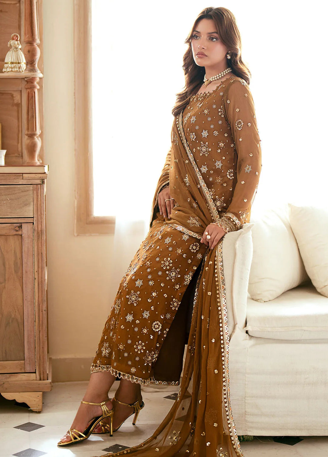 Elinor by Sahane Embroidered Chiffon Suits Unstitched 3 Piece SNE24EL EL-1805 Mirella - Formal Collection