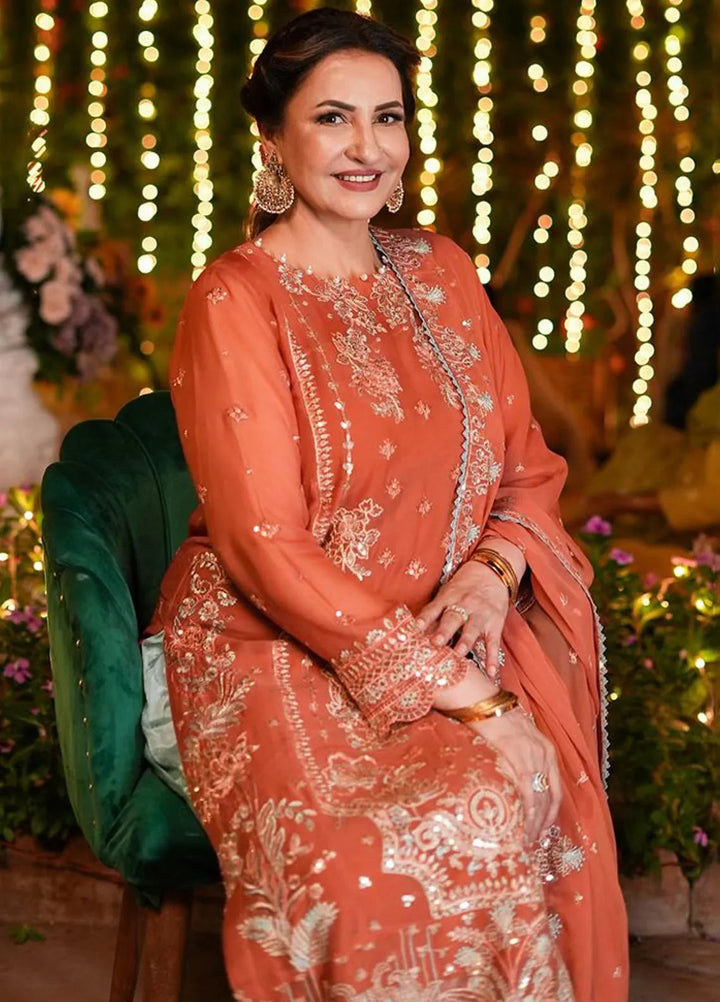 Elinor by Sahane Embroidered Chiffon Suits Unstitched 3 Piece SNE24EL EL-1806 Aragon - Formal Collection