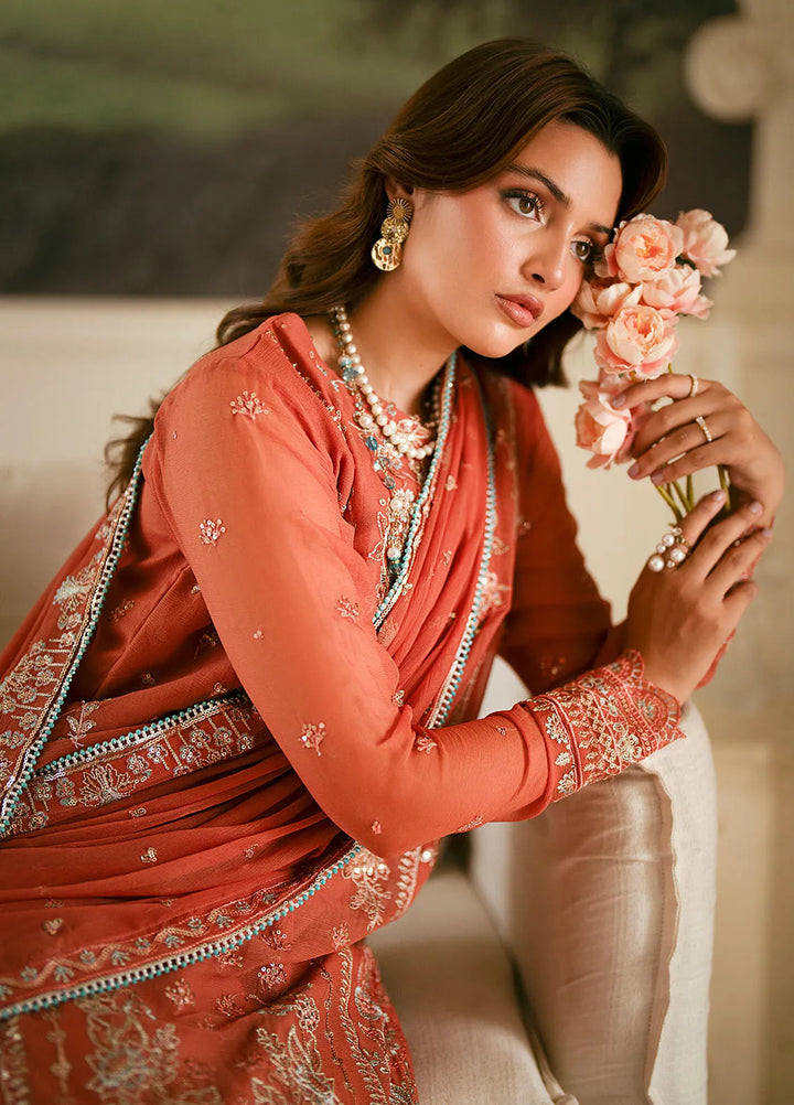 Elinor by Sahane Embroidered Chiffon Suits Unstitched 3 Piece SNE24EL EL-1806 Aragon - Formal Collection
