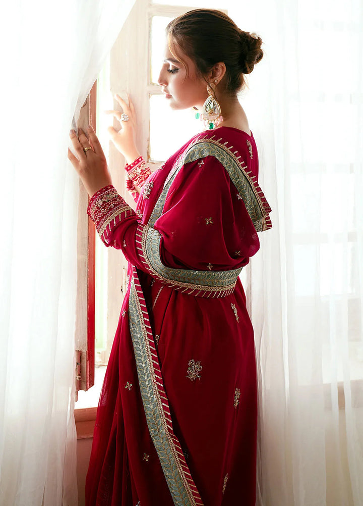 Elinor by Sahane Embroidered Chiffon Suits Unstitched 3 Piece SNE24EL EL-1808 Daphne - Formal Collection