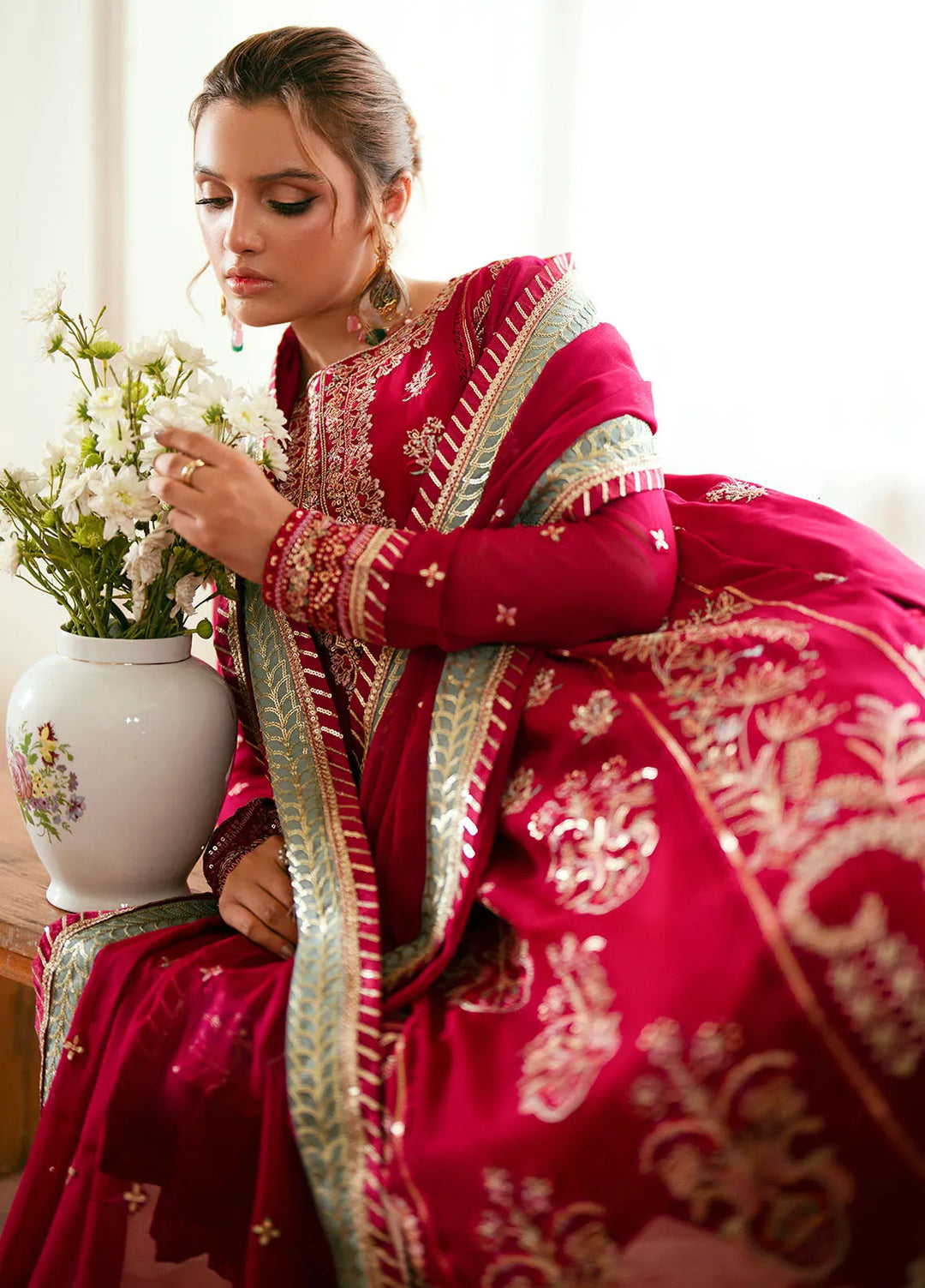 Elinor by Sahane Embroidered Chiffon Suits Unstitched 3 Piece SNE24EL EL-1808 Daphne - Formal Collection