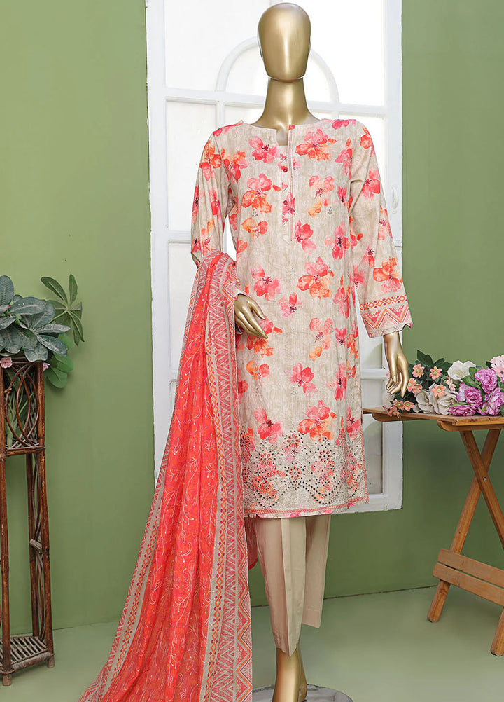 Elite by HZ Textiles Embroidered Lawn Suits Unstitched 3 Piece HZ25EEL EC-210 - Summer Collection
