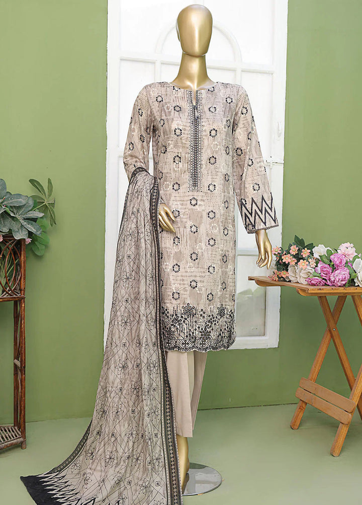 Elite by HZ Textiles Embroidered Lawn Suits Unstitched 3 Piece HZ25EEL EC-211 - Summer Collection