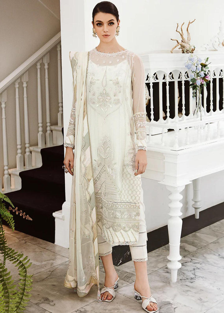 Ella By Saad Shaikh Embroidered Chiffon Suits Unstitched 4 Piece SSK23E DSG003 - Luxury Collection