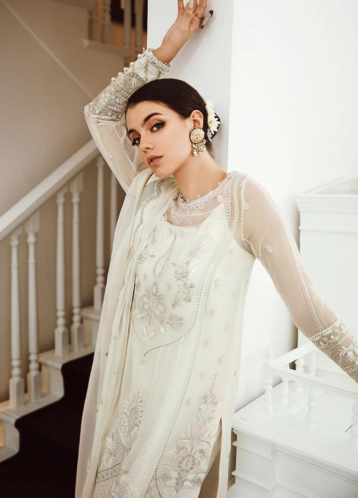 Ella By Saad Shaikh Embroidered Chiffon Suits Unstitched 4 Piece SSK23E DSG003 - Luxury Collection