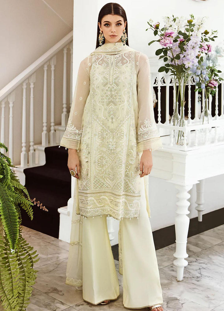 Ella By Saad Shaikh Embroidered Chiffon Suits Unstitched 4 Piece SSK23E DSG004 - Luxury Collection