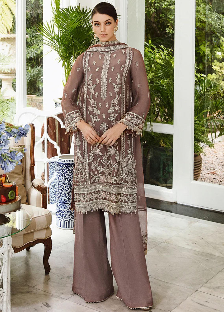 Ella By Saad Shaikh Embroidered Chiffon Suits Unstitched 4 Piece SSK23E DSG005 - Luxury Collection