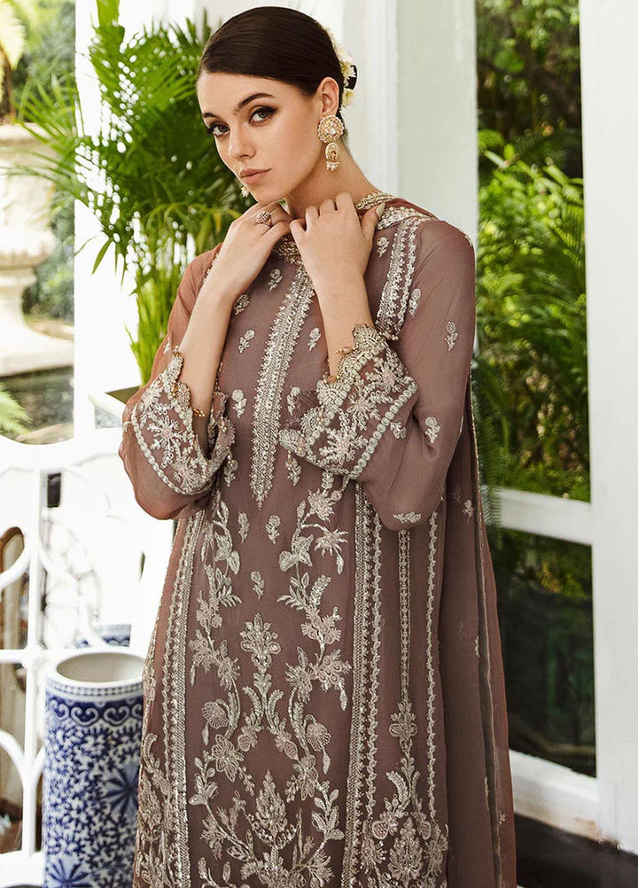 Ella By Saad Shaikh Embroidered Chiffon Suits Unstitched 4 Piece SSK23E DSG005 - Luxury Collection