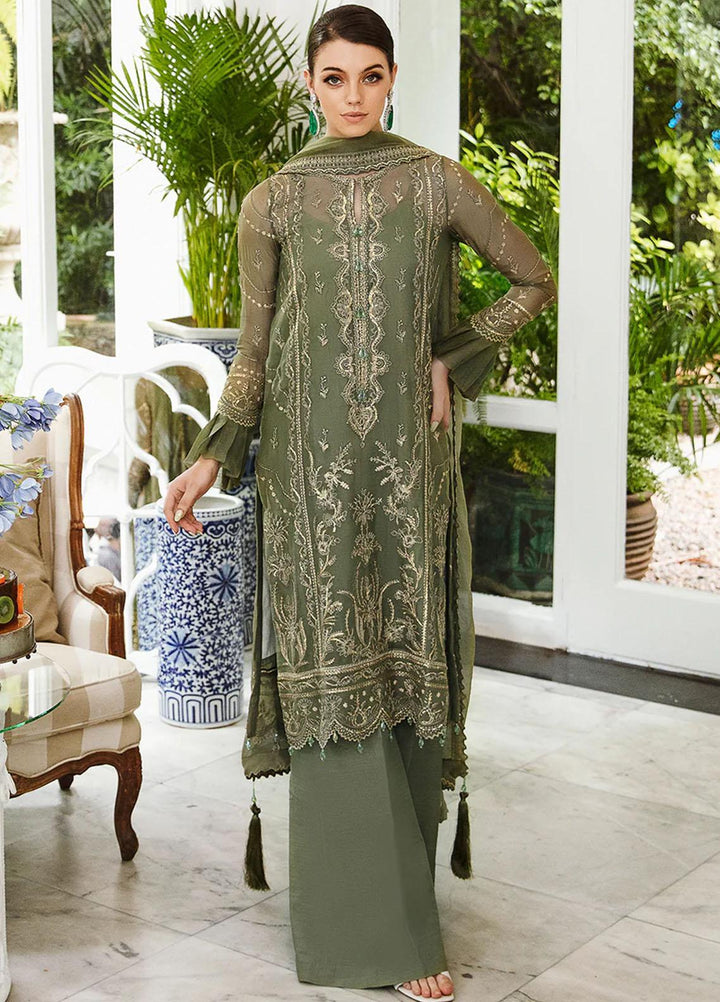 Ella By Saad Shaikh Embroidered Chiffon Suits Unstitched 4 Piece SSK23E DSG008 - Luxury Collection