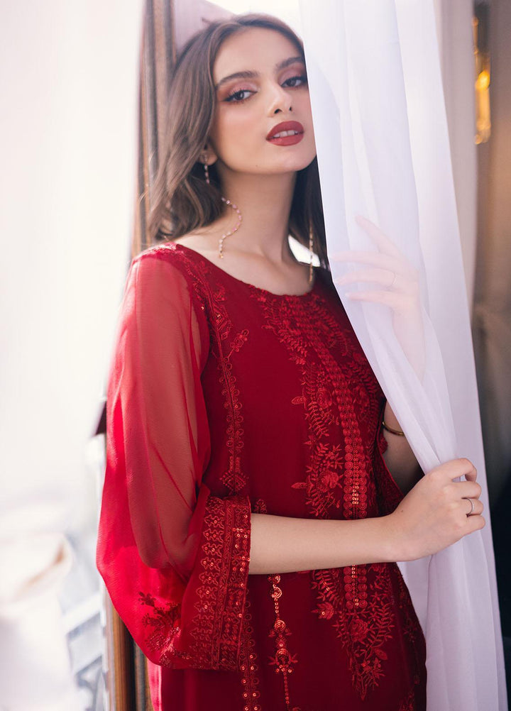 Sahane Pret Embroidered Chiffon Kurti SNE23EP D-1001