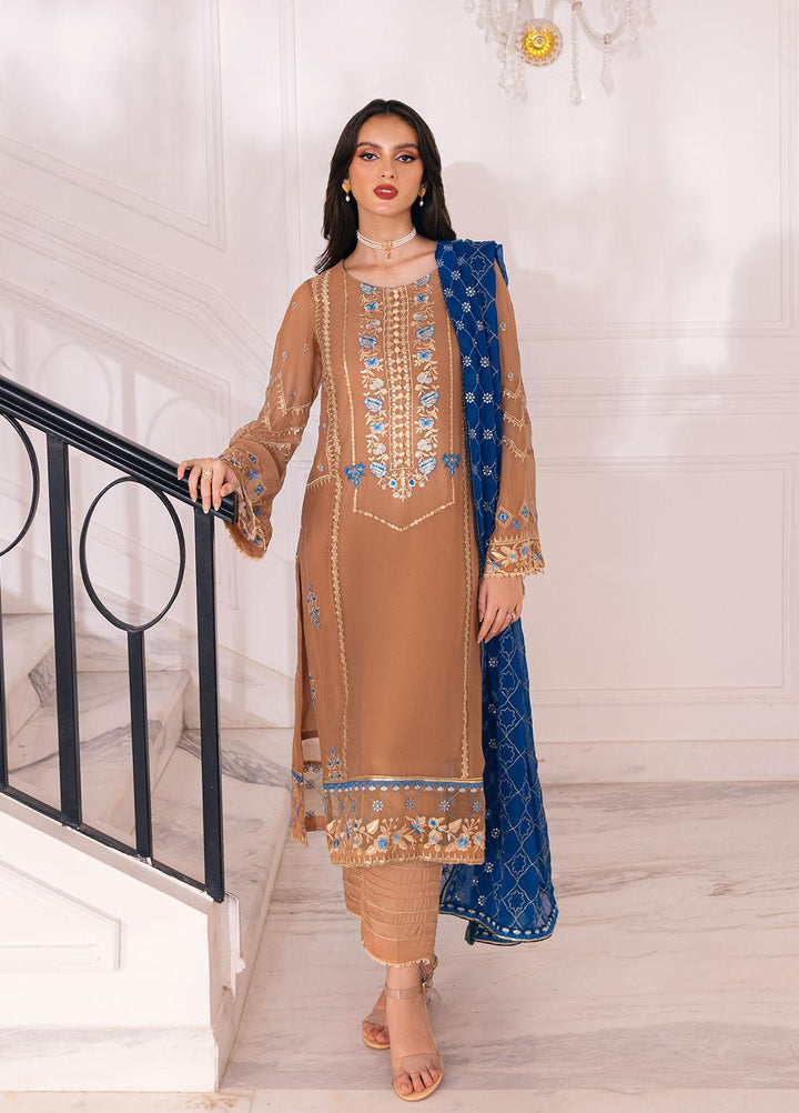 Sahane Pret Embroidered Chiffon 3 Piece Suit SNE23EP SAH-1002 Ivy