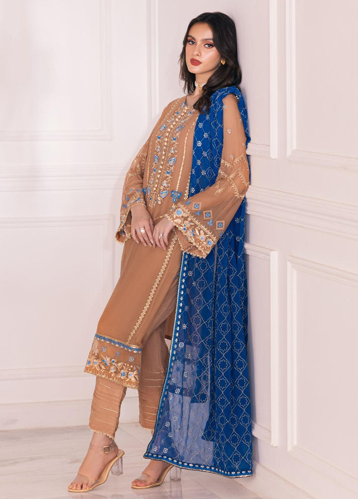 Sahane Pret Embroidered Chiffon 3 Piece Suit SNE23EP SAH-1002 Ivy