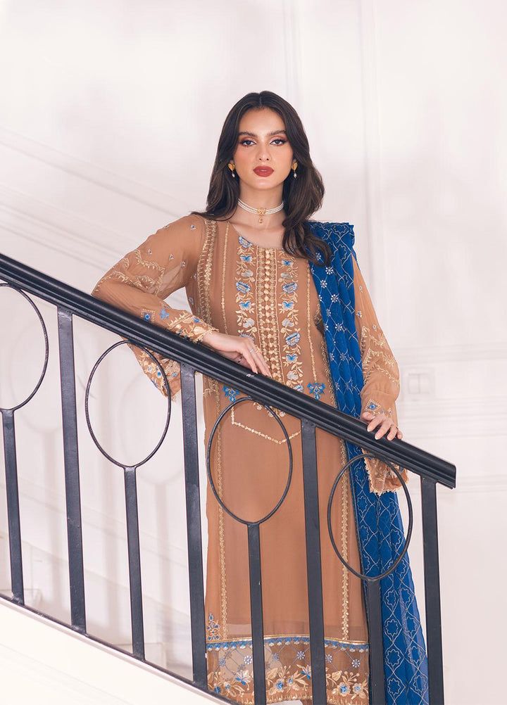 Sahane Pret Embroidered Chiffon 3 Piece Suit SNE23EP SAH-1002 Ivy