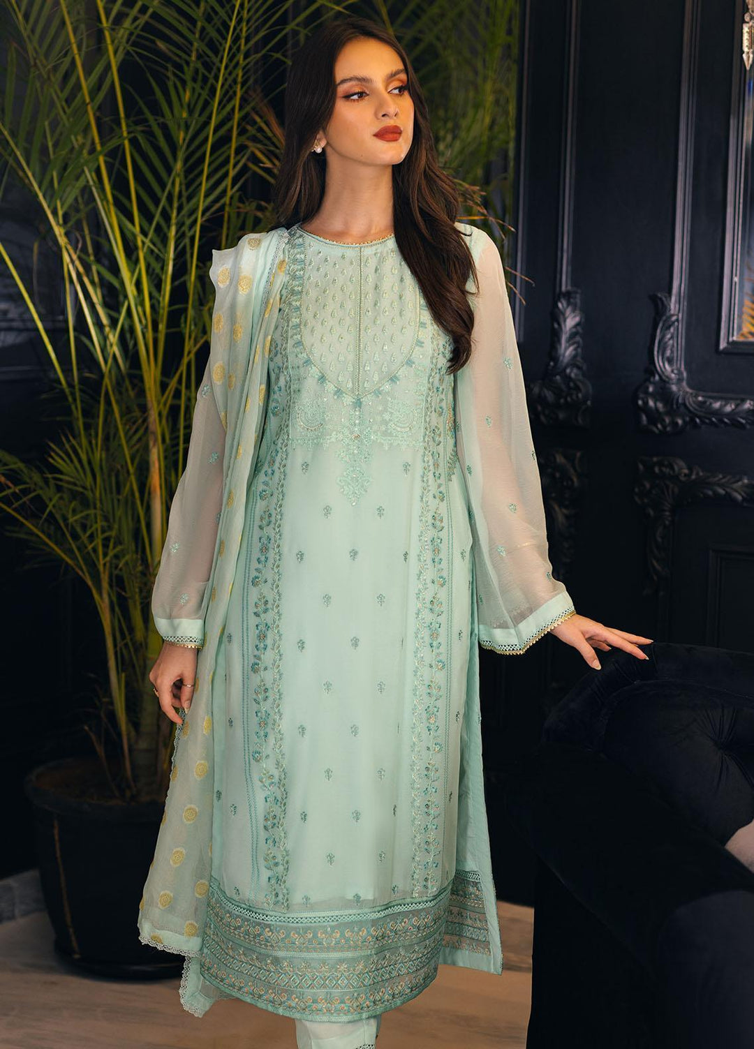 Sahane Pret Embroidered Chiffon Kurti SNE23EP D-1006