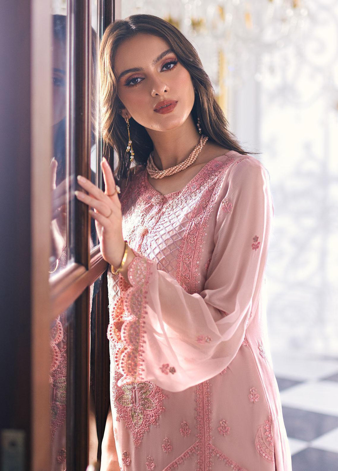 Ella By Sahane Embroidered Chiffon  Unstitched Kurties SNE23EL SAH-1007 Isabella - Formal Collection