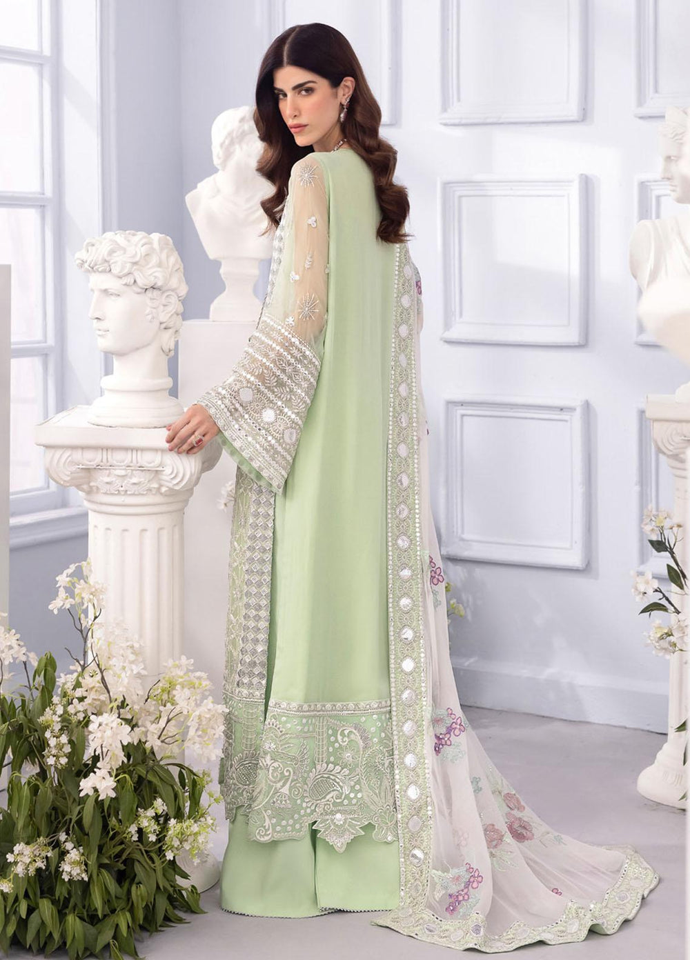 Ellenora By Nureh Embroidered Chiffon Suits Unstitched 4 Piece NU23EE NEL-26 - Luxury Collection