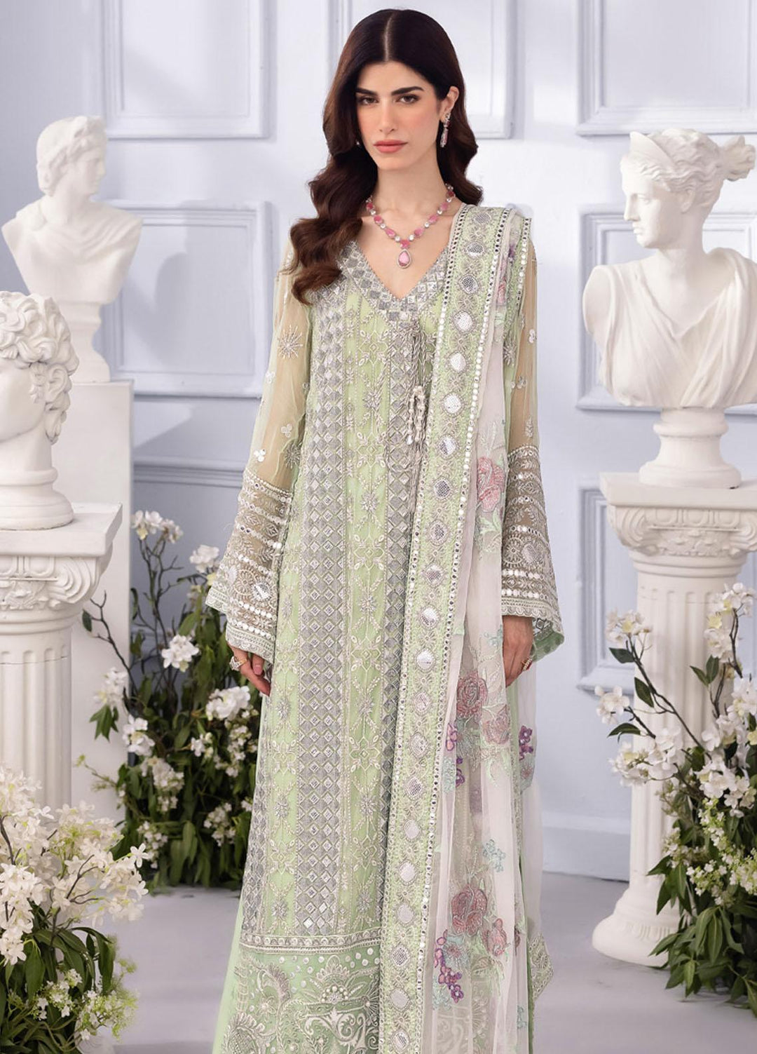 Ellenora By Nureh Embroidered Chiffon Suits Unstitched 4 Piece NU23EE NEL-26 - Luxury Collection