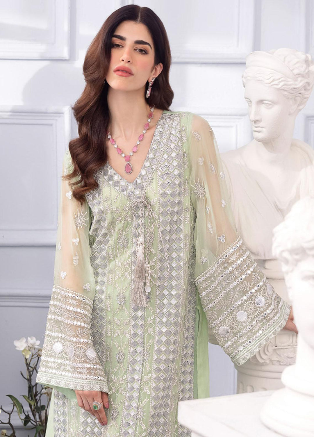 Ellenora By Nureh Embroidered Chiffon Suits Unstitched 4 Piece NU23EE NEL-26 - Luxury Collection