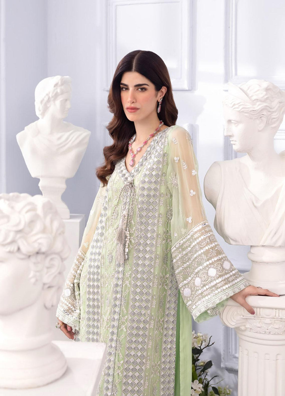 Ellenora By Nureh Embroidered Chiffon Suits Unstitched 4 Piece NU23EE NEL-26 - Luxury Collection