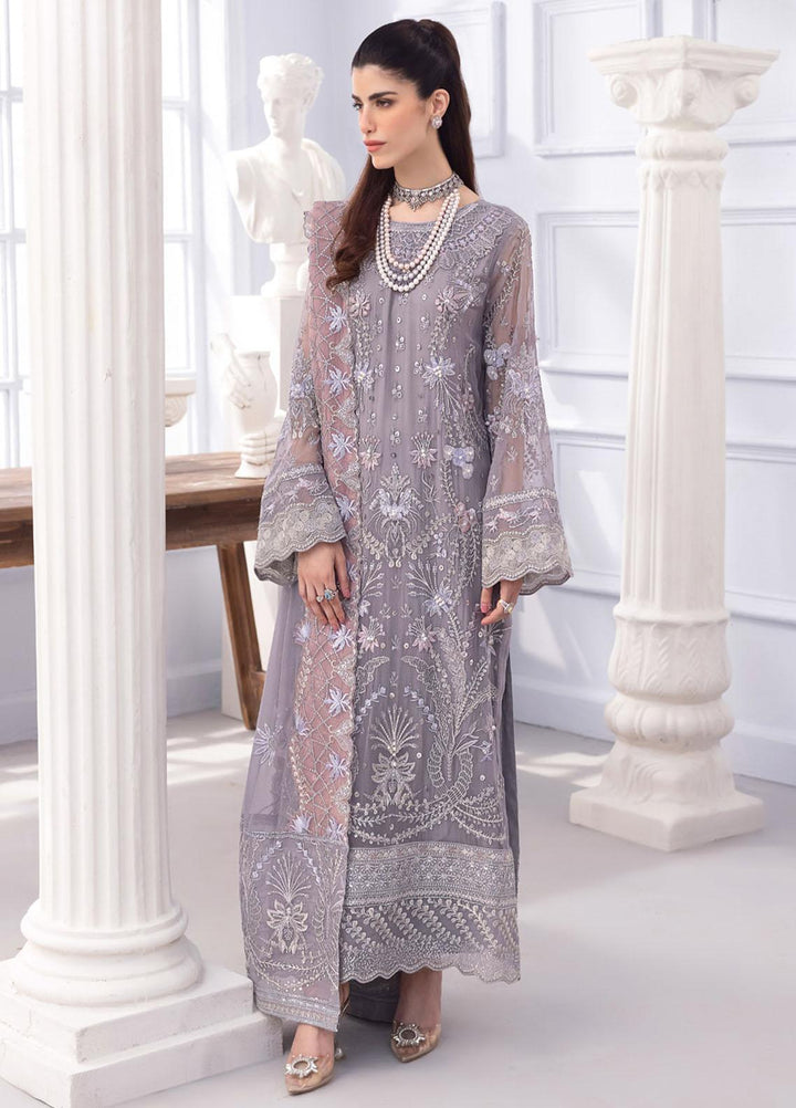 Ellenora By Nureh Embroidered Chiffon Suits Unstitched 4 Piece NU23EE NEL-28 - Luxury Collection
