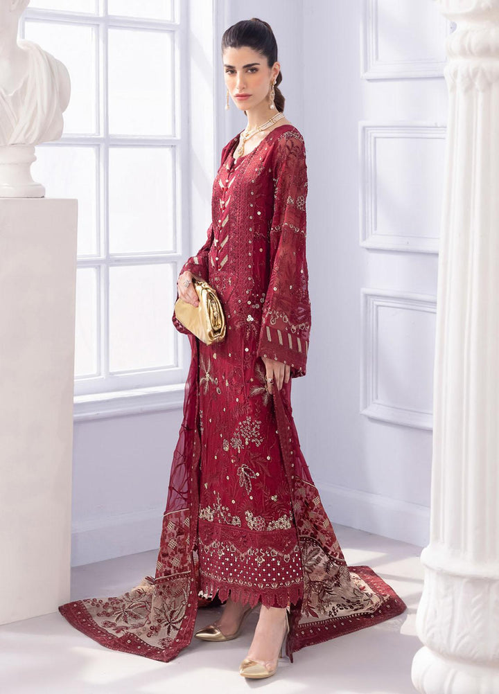 Ellenora By Nureh Embroidered Chiffon Suits Unstitched 4 Piece NU23EE NEL-29 - Luxury Collection