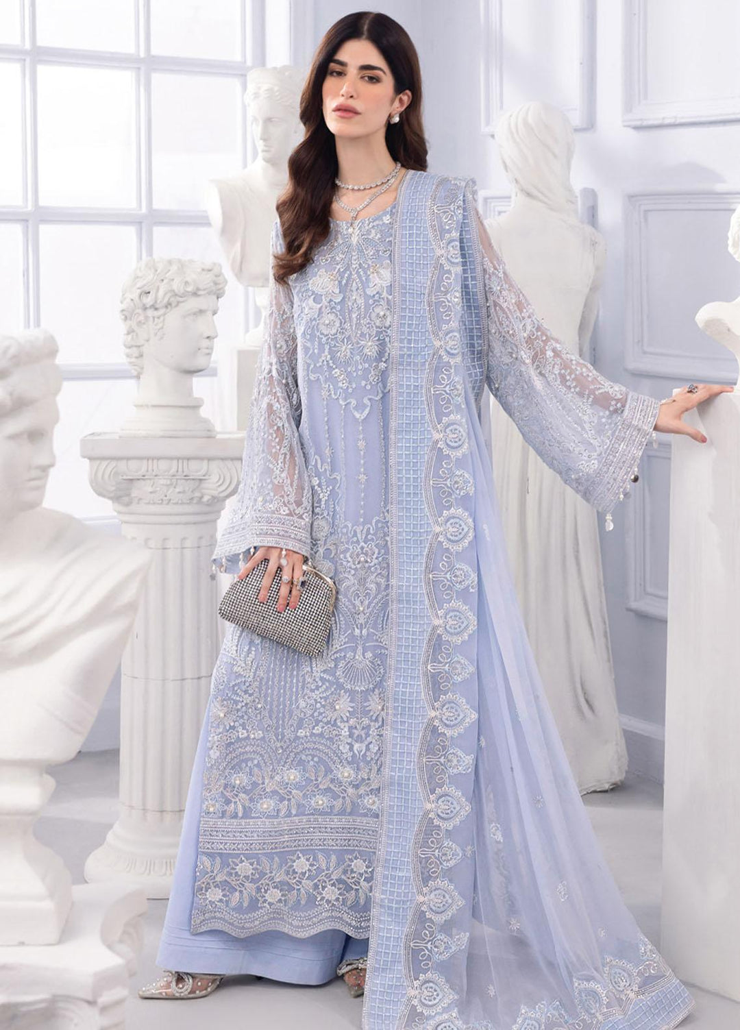 Ellenora By Nureh Embroidered Chiffon Suits Unstitched 4 Piece NU23EE NEL-30 - Luxury Collection