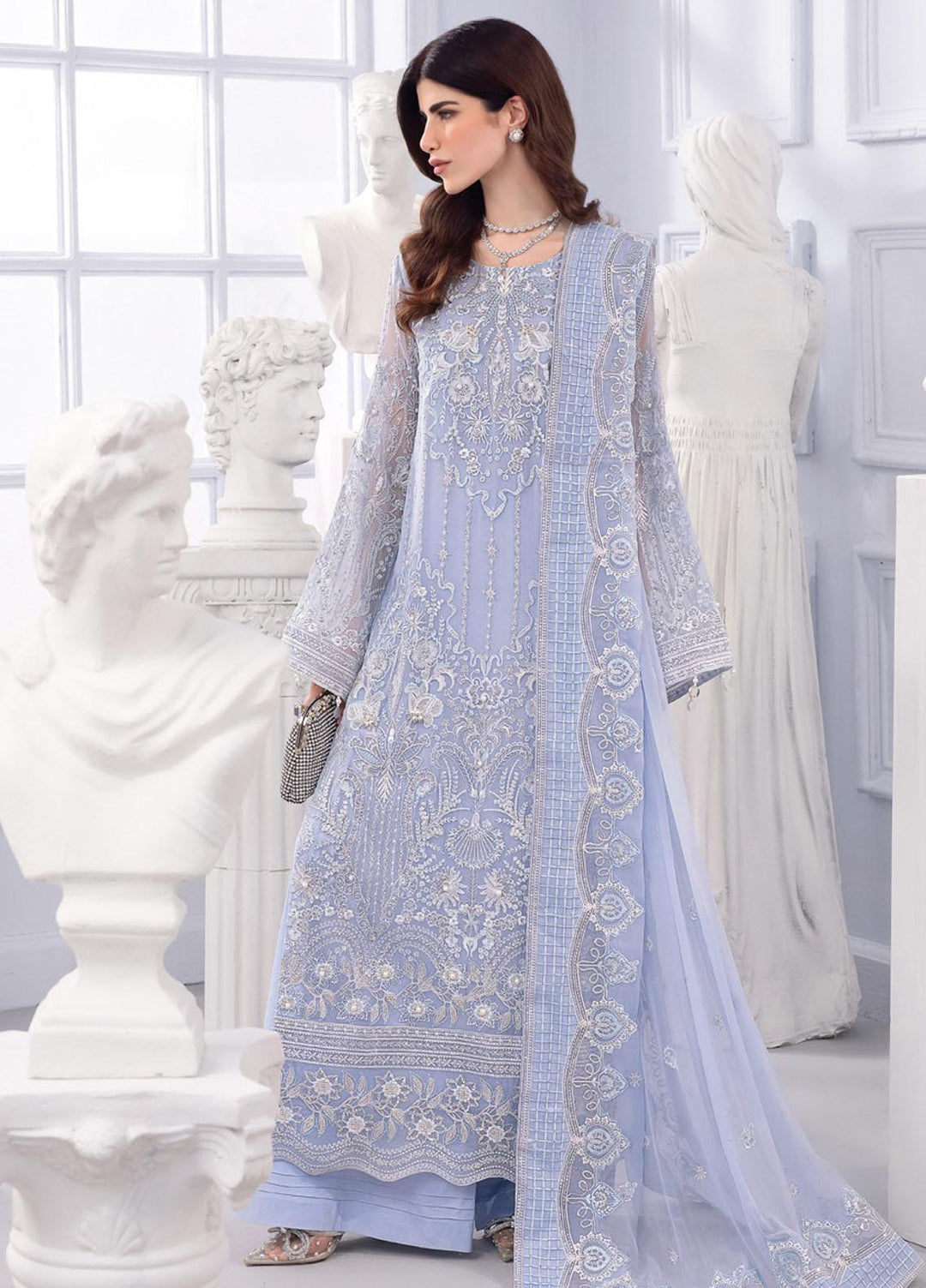 Ellenora By Nureh Embroidered Chiffon Suits Unstitched 4 Piece NU23EE NEL-30 - Luxury Collection