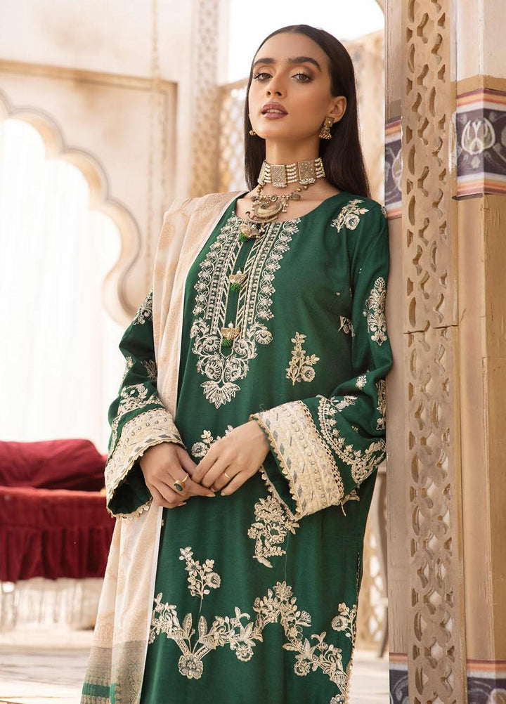 Elma by Riaz Arts Embroidered Leather Peach Suits Unstitched 3 Piece RA22ELP D-01 - Winter Collection