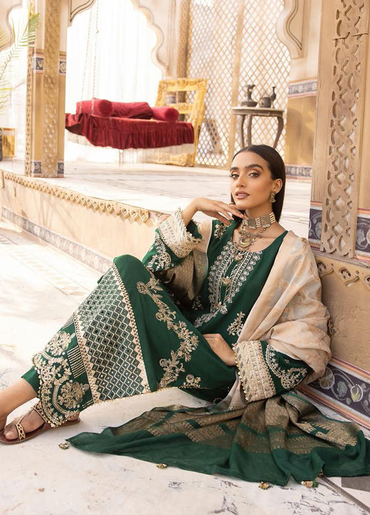 Elma by Riaz Arts Embroidered Leather Peach Suits Unstitched 3 Piece RA22ELP D-01 - Winter Collection