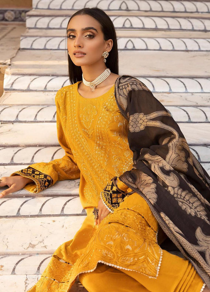 Elma by Riaz Arts Embroidered Leather Peach Suits Unstitched 3 Piece RA22ELP D-02 - Winter Collection