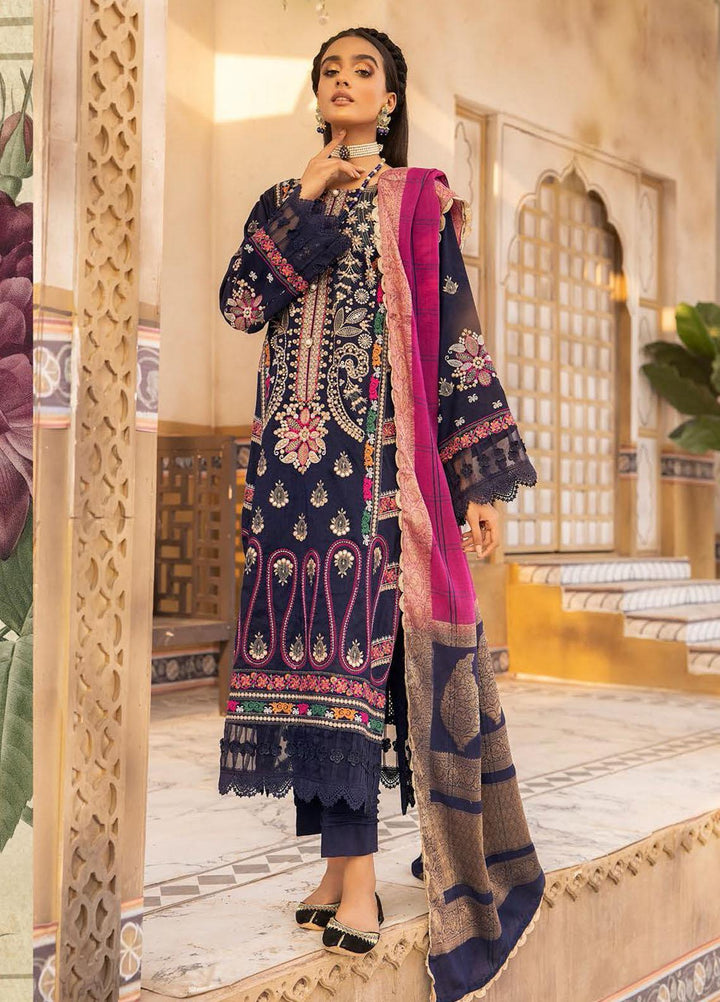 Elma by Riaz Arts Embroidered Leather Peach Suits Unstitched 3 Piece RA22ELP D-03 - Winter Collection