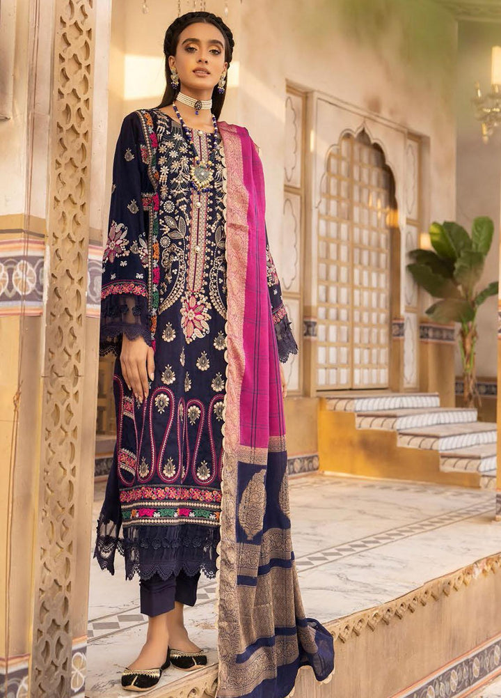 Elma by Riaz Arts Embroidered Leather Peach Suits Unstitched 3 Piece RA22ELP D-03 - Winter Collection