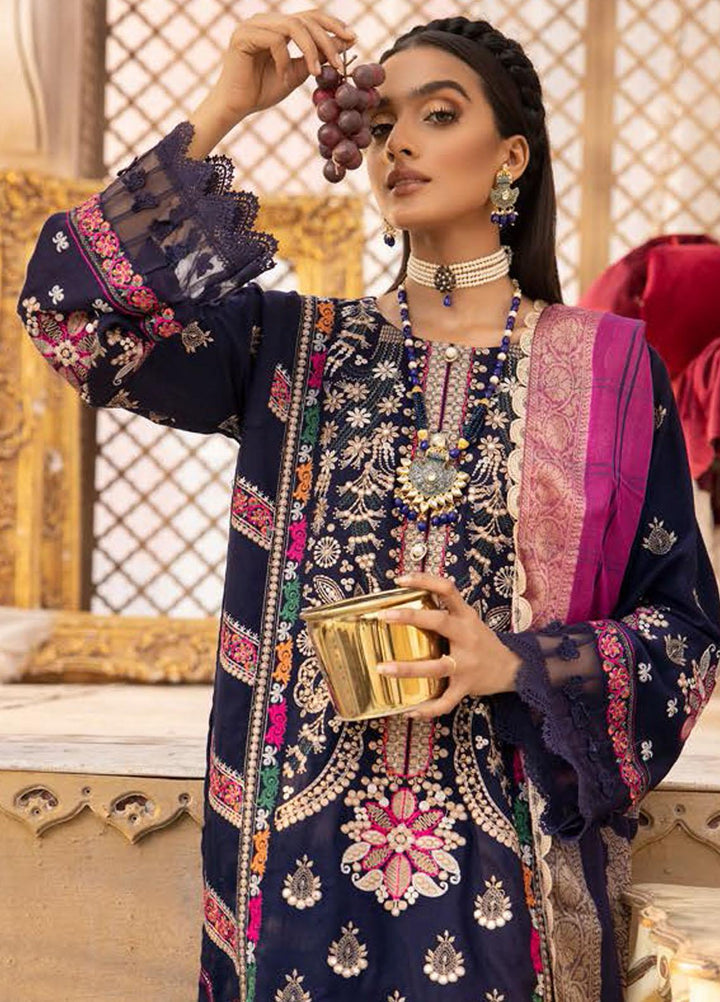 Elma by Riaz Arts Embroidered Leather Peach Suits Unstitched 3 Piece RA22ELP D-03 - Winter Collection