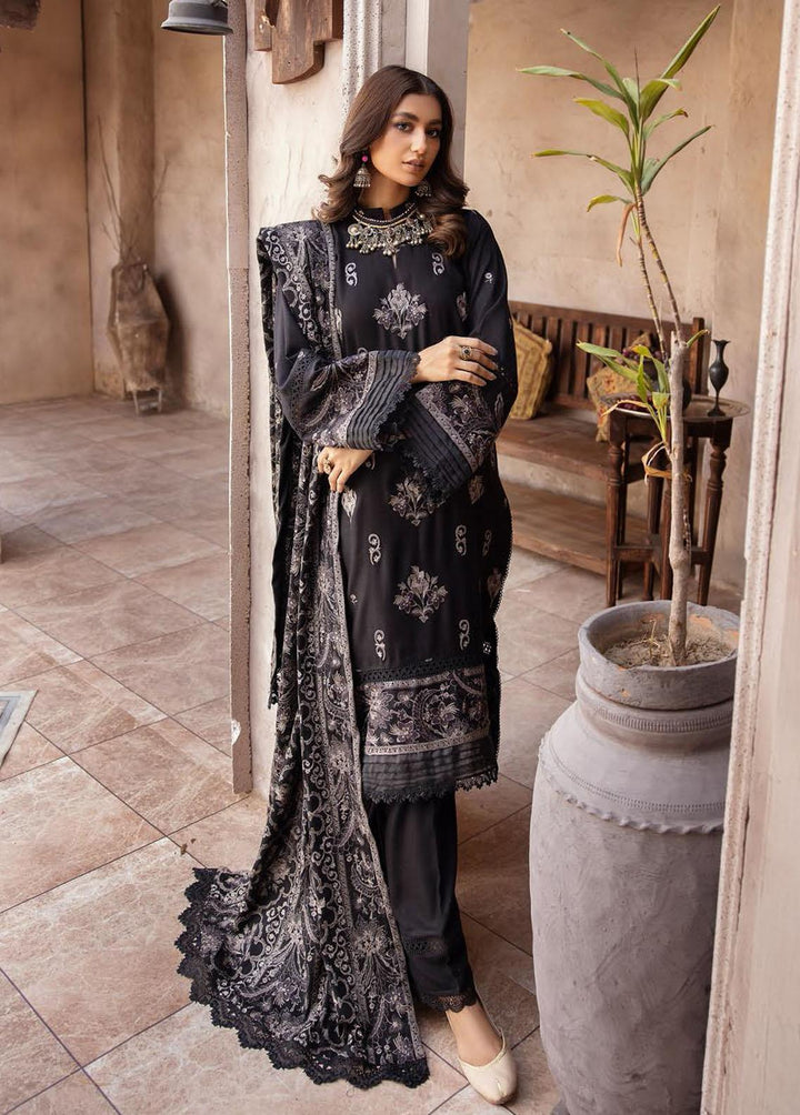 Elma by Riaz Arts Embroidered Leather Peach Suits Unstitched 3 Piece RA22E 01 - Winter Collection