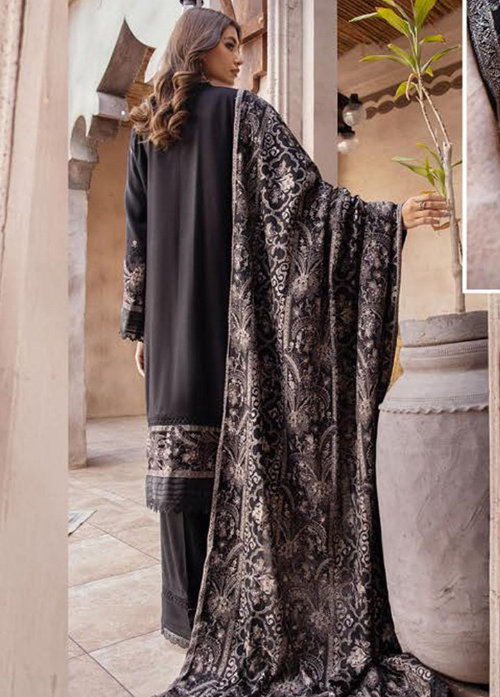 Elma by Riaz Arts Embroidered Leather Peach Suits Unstitched 3 Piece RA22E 01 - Winter Collection