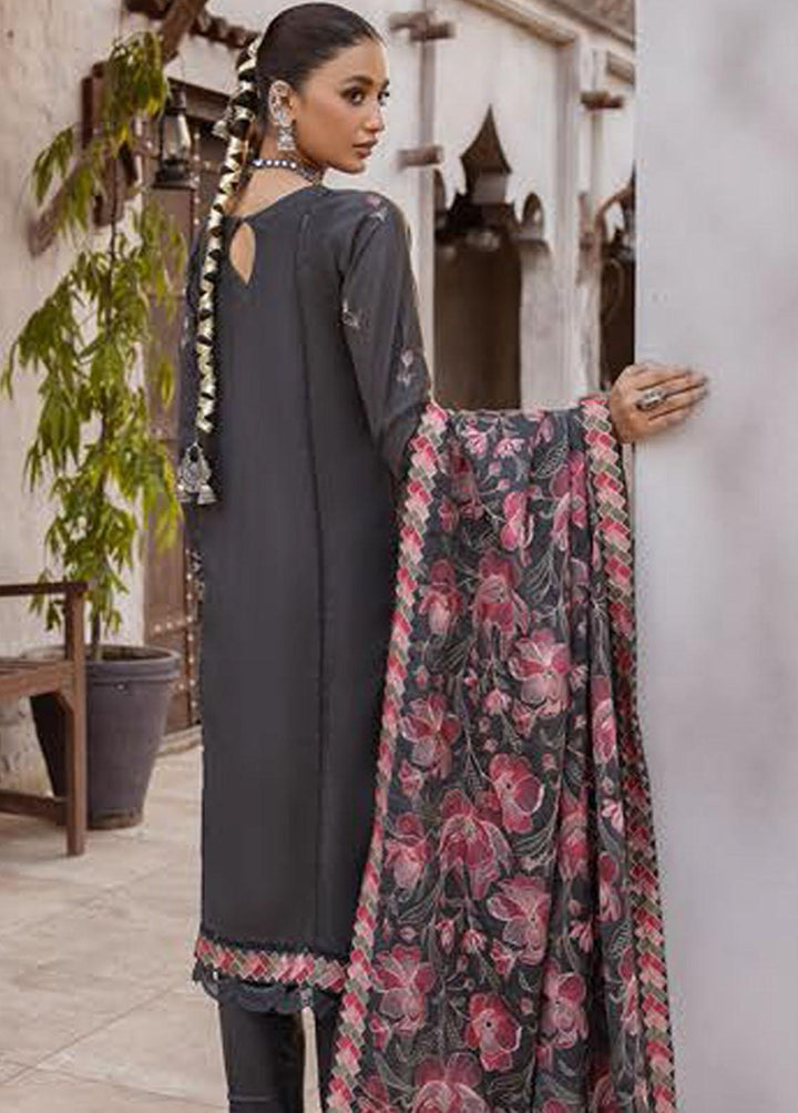 Elma by Riaz Arts Embroidered Leather Peach Suits Unstitched 3 Piece RA22E 04 - Winter Collection