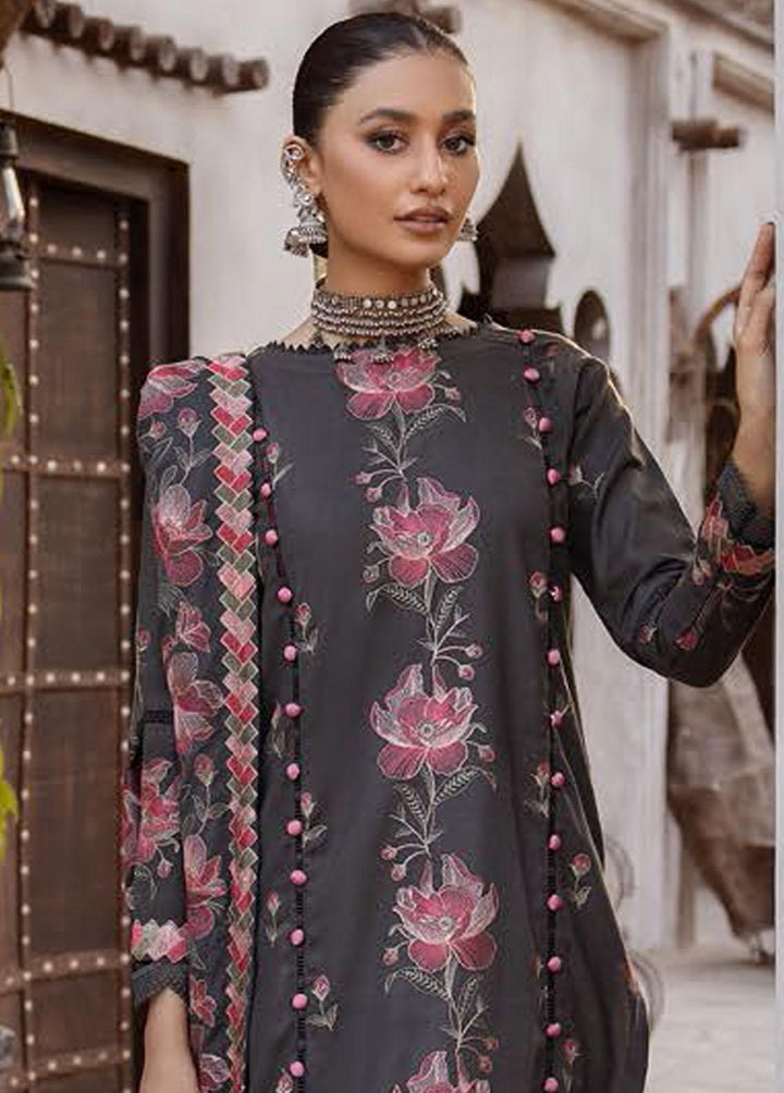 Elma by Riaz Arts Embroidered Leather Peach Suits Unstitched 3 Piece RA22E 04 - Winter Collection