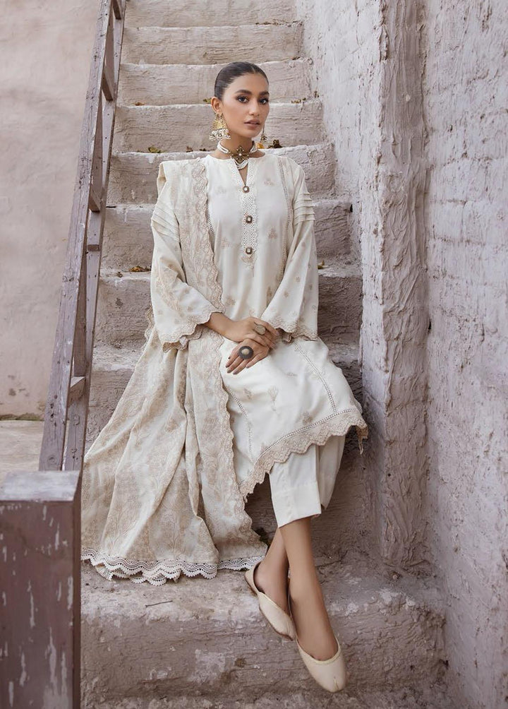 Elma by Riaz Arts Embroidered Leather Peach Suits Unstitched 3 Piece RA22E 05 - Winter Collection