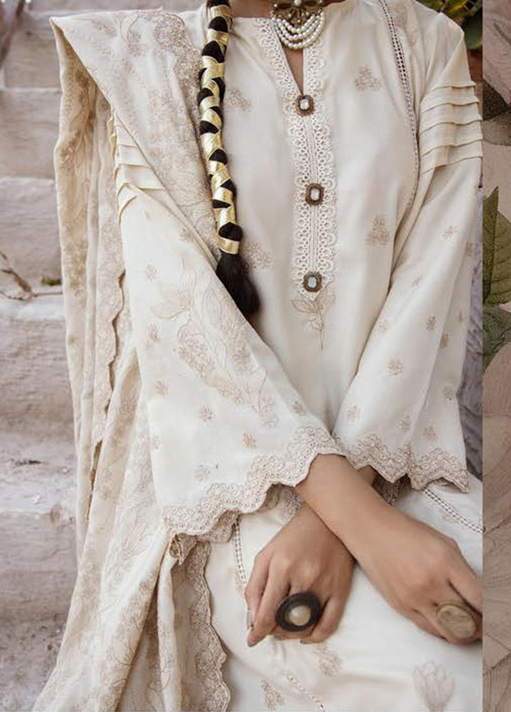 Elma by Riaz Arts Embroidered Leather Peach Suits Unstitched 3 Piece RA22E 05 - Winter Collection