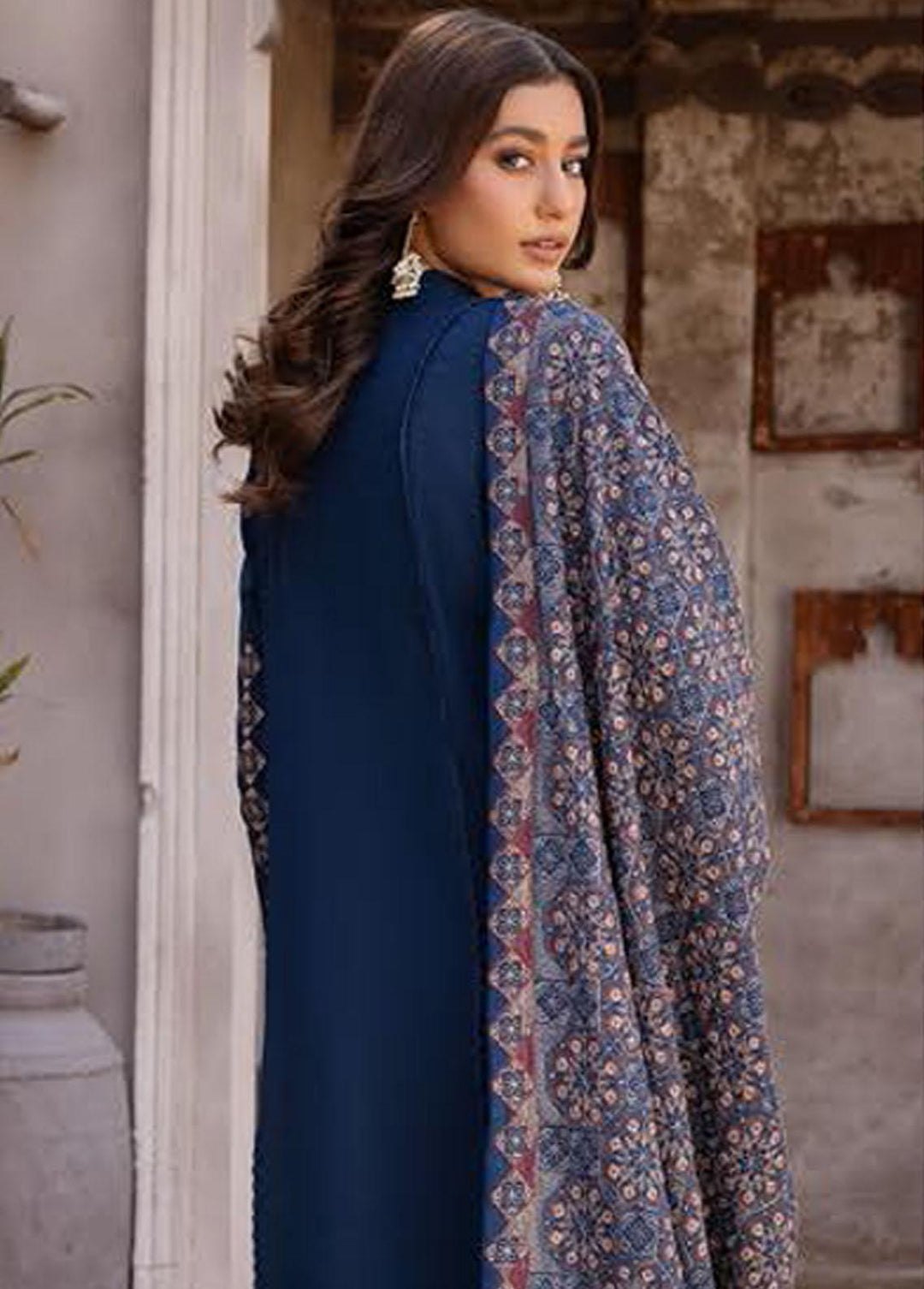 Elma by Riaz Arts Embroidered Leather Peach Suits Unstitched 3 Piece RA22E 06 - Winter Collection