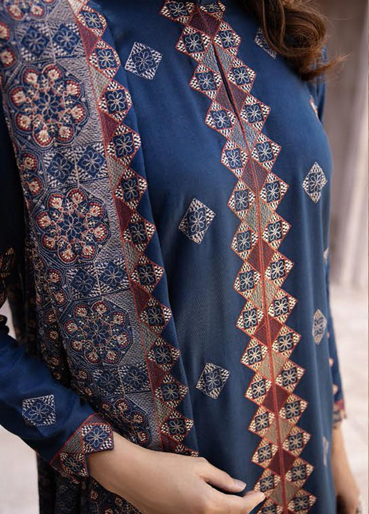 Elma by Riaz Arts Embroidered Leather Peach Suits Unstitched 3 Piece RA22E 06 - Winter Collection