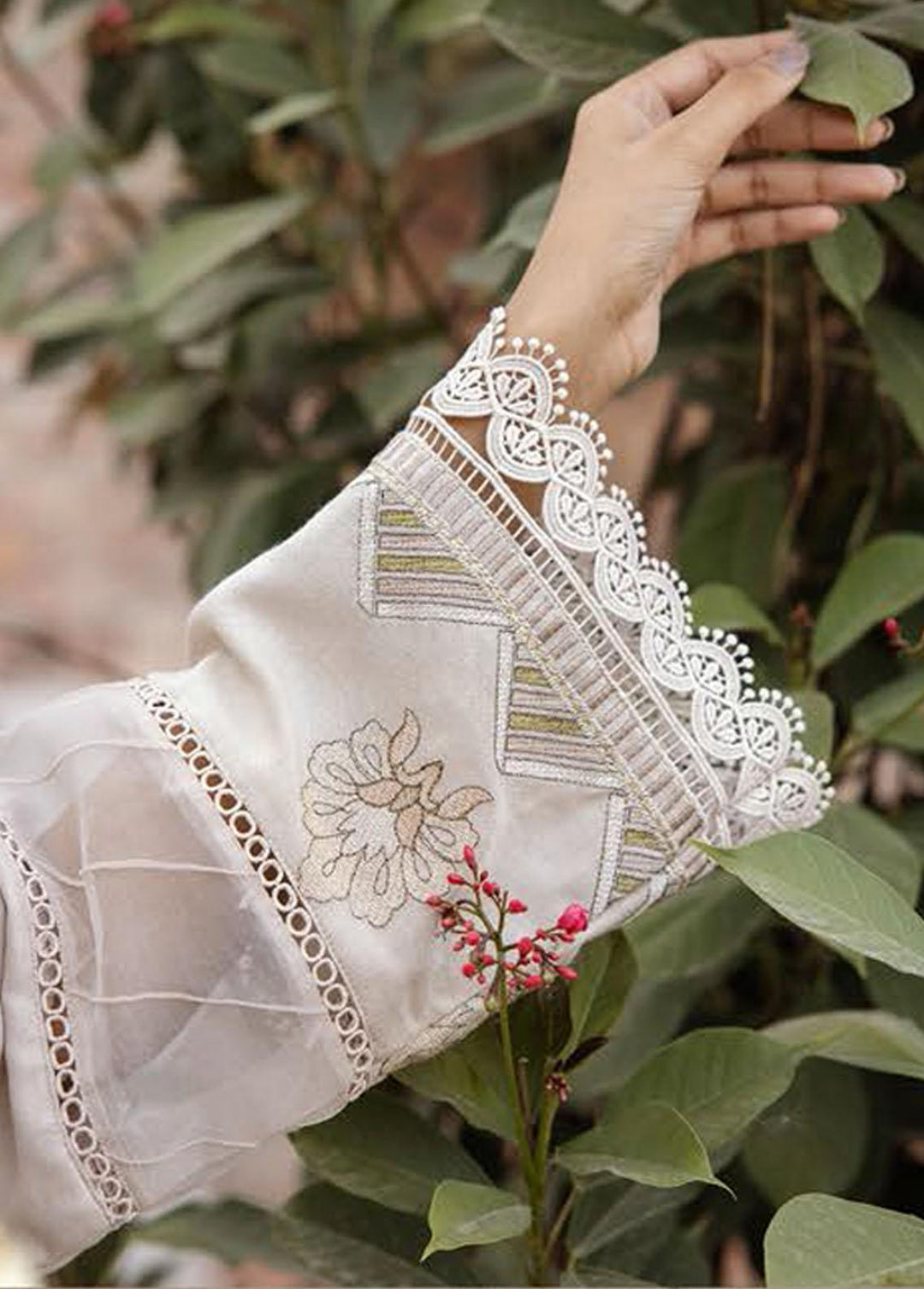 Elma by Riaz Arts Embroidered Leather Peach Suits Unstitched 3 Piece RA22E 07 - Winter Collection