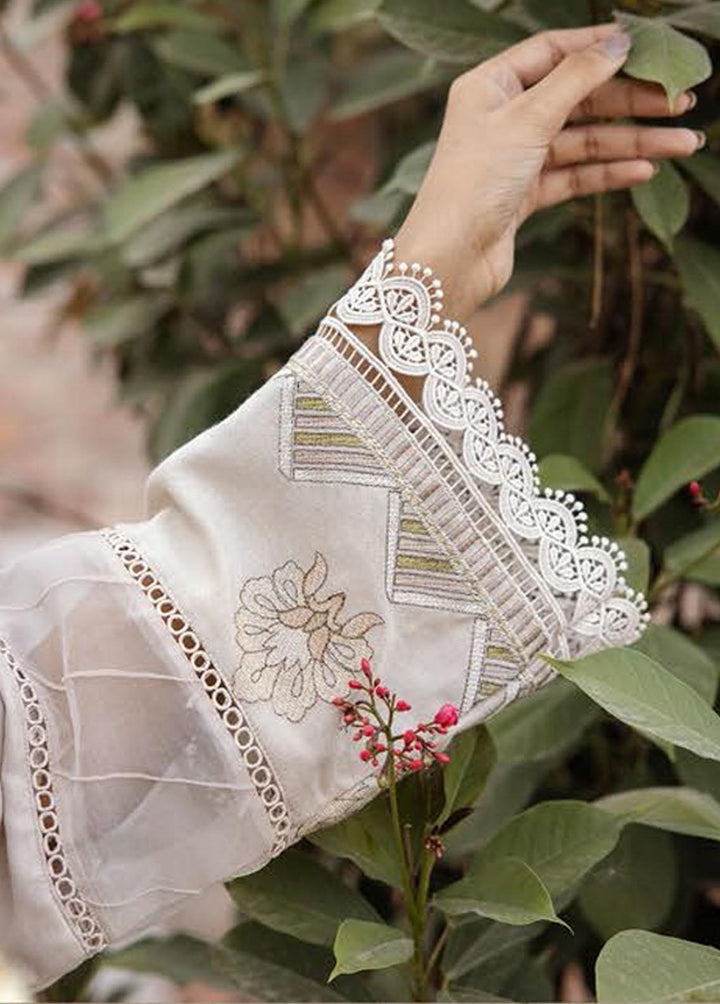 Elma by Riaz Arts Embroidered Leather Peach Suits Unstitched 3 Piece RA22E 07 - Winter Collection