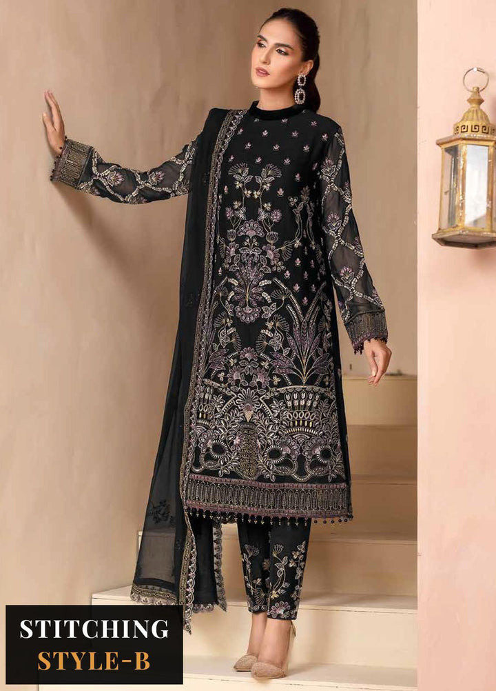 Elnaz By Flossie Embroidered Chiffon Suits Unstitched 3 Piece FS23EZ E-102 Sea Borne - Festive Collection