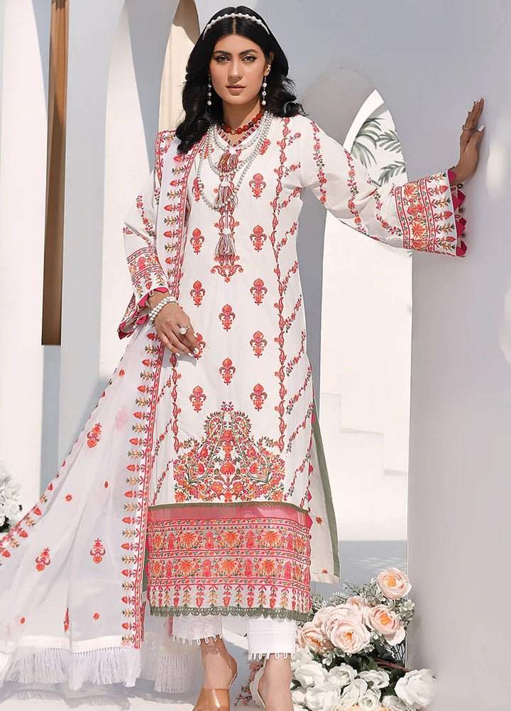 Elsyia By Fiona Embroidered Lawn Suit Unstitched 3 Piece FO24E Marigold - Summer Collection